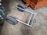 Tipping trolley for moving Danish trolleys.
