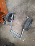 Tipping trolley for moving Danish trolleys.