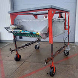 Eazycut trimmer with backpack sprayer, SBO frame, and adjustable collection bin