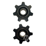 Set of gears for soil return chain, idler shaft loose for Javo