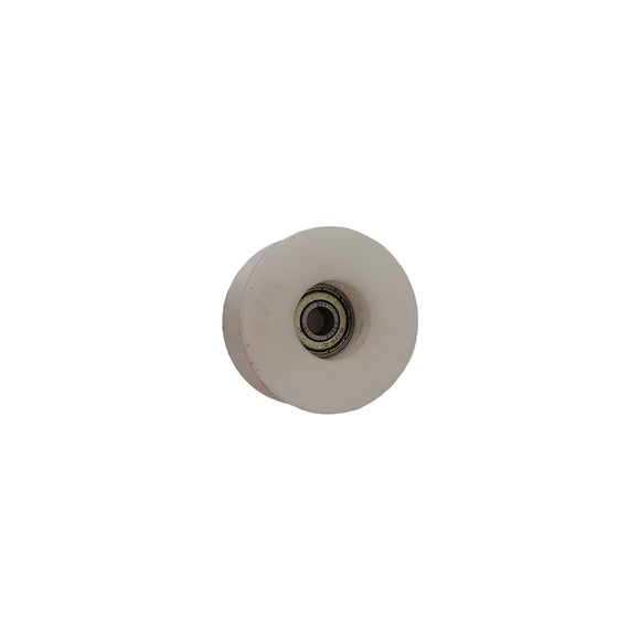 Plastic groove wheel with bearings for discharge arm