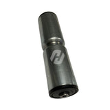 Idler roller with groove for Visser conveyor belts