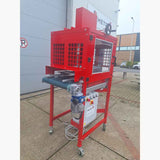 Punch and drill unit for trays with plugs or pots complete with conveyor belt