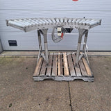 Powered roller conveyor curve 500 mm wide, in good working order, suitable for crates / boxes etc. (Price from: €495)