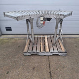 Powered roller conveyor curve 500 mm wide, in good working order, suitable for crates / boxes etc. (Price from: €495)