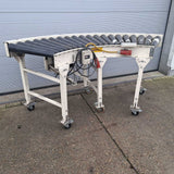 Powered roller conveyor curve 600 mm wide, in good working order, suitable for crates / boxes etc. (Price from: €495)