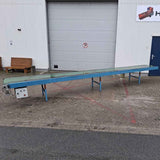 Conveyor belt on legs with speed control, 6120 x 600 mm, in good working condition