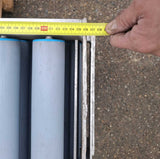 5 pieces Aluminium roller conveyors 2150 x 350 mm in good condition, lightweight. (Price from: €850)