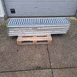 5 pieces Aluminium roller conveyors 2150 x 350 mm in good condition, lightweight. (Price from: €850)