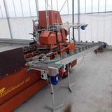 Gable belt conveyor for potted plant production