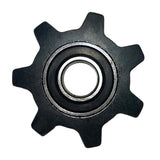 Set of gears for soil return chain, idler shaft loose