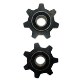 Set of gears for soil return chain, idler shaft loose