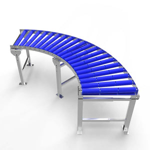 Curved roller conveyor with adjustable legs - 90 degrees - Roll width 500mm - Roll diameter 50mm