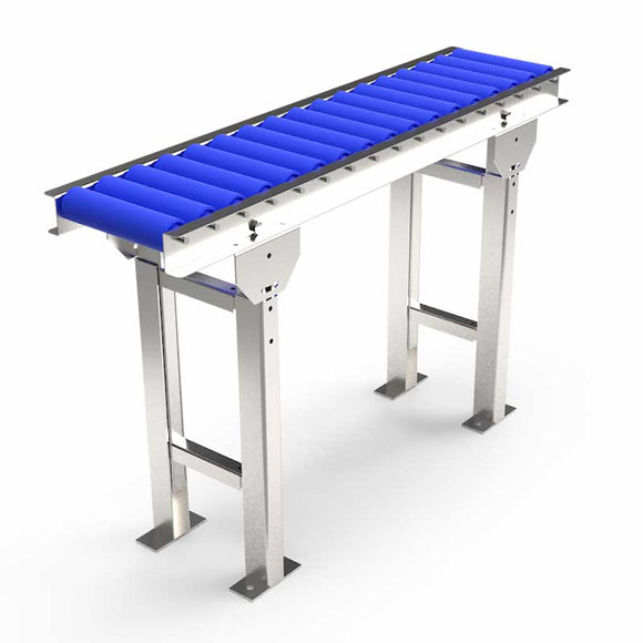 Roller conveyor with adjustable legs - Roll width 200mm - Roll diameter 50mm - Length 1 meter - C/C distance 60mm