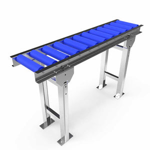 Roller conveyor with adjustable legs - Roll width 200mm - Roll diameter 50mm - Length 1 meter - C/C distance 90mm