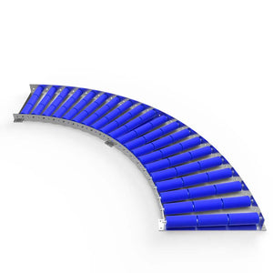 Curved roller conveyor with plastic rollers - 90 degrees - Roll width 400mm - Roll diameter 50mm