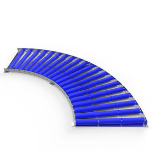 Curved roller conveyor with plastic rollers - 90 degrees - Roll width 600mm - Roll diameter 50mm